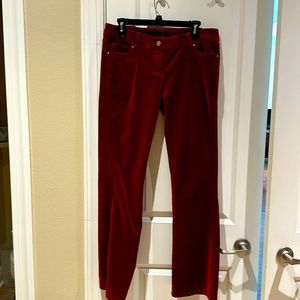 Sleek Boot Wine Red Velveteen Jeans